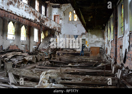 Synagogue de Blaine - Destruction d'une synagogue à l'intérieur abandonnés à Detroit Banque D'Images