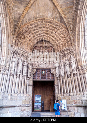 Pórtico de la catedral de Tui. Pontevedra. La Galice. España Banque D'Images