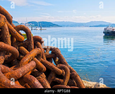 Puerto de San Adrián en la Ría de Vigo. Pontevedra. La Galice. España Banque D'Images