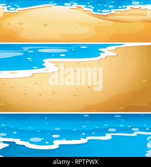 Ensemble de scènes de l'eau plage illustration Illustration de Vecteur