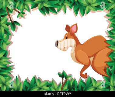 Nature Kangaroo illustration frame border Illustration de Vecteur