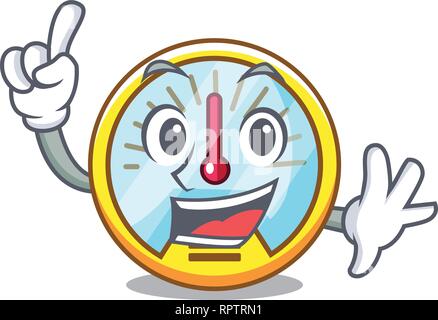 Compteur de doigt sur une moto dans la caricature Illustration de Vecteur