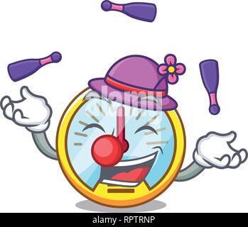 Juggling compteur sur une moto dans la caricature Illustration de Vecteur