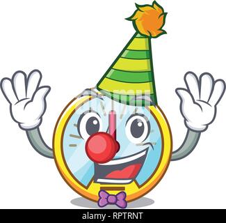 Compteur de clown sur une moto dans la caricature Illustration de Vecteur
