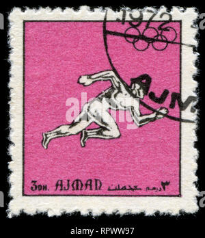 Timbre-poste de Ajman Emirats Arabes Unis dans la série des Jeux Olympiques publiée en 1972 Banque D'Images