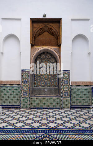 À l'intérieur intérieur de Dar Si Said - Musée des arts marocains, de l'artisanat, de tapis et de tissage dans la médina de Marrakech, Maroc. Le Musée National Carpet Banque D'Images