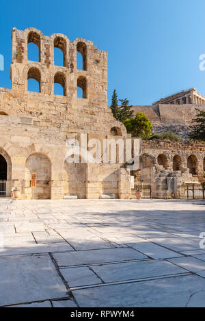 Athènes, Grèce - 14 septembre 2018 : Façade d'Odéon d'Hérode Atticus à Athènes, près de l'Acropole. Banque D'Images