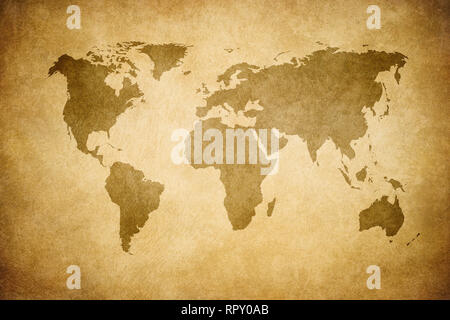 Grunge carte du monde Banque D'Images