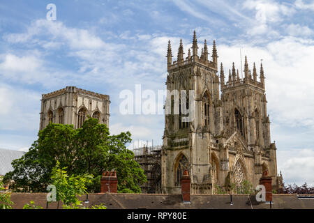 La cathédrale de York (ancienne cathédrale et Metropolitical Eglise de Saint Pierre à New York), ville de York, au Royaume-Uni. Banque D'Images