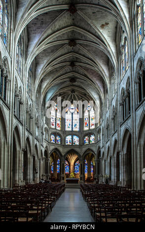 Nef, l'église Saint Séverin, Paris, France Banque D'Images