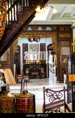 Musée du patrimoine Baba Nyonya, salle intérieure, Melaka, Malaisie. Banque D'Images