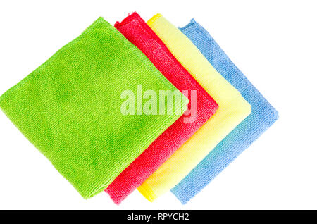 Lingettes de nettoyage en microfibre de couleur. Studio Photo Banque D'Images