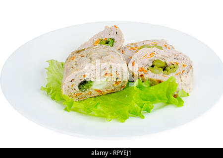 Viande hachée avec brocoli et vert salat. Studio Photo Banque D'Images