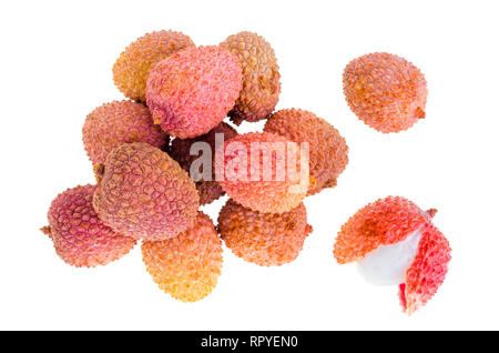 Petit sweet sour berry Litchi chinensis. Studio Photo Banque D'Images