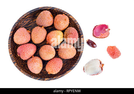 Petit sweet sour berry Litchi chinensis. Studio Photo Banque D'Images