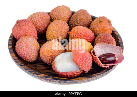 Petit sweet sour berry Litchi chinensis. Studio Photo Banque D'Images