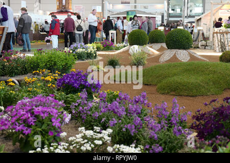 Leipzig, Allemagne. Feb 23, 2019. Un exemple pour une conception de jardins à la foire 'Haus Garten Freizeit' à la Leipziger Messe. Parallèlement à la 'Haus Garten Freizeit' le itteldeutsche Handwerksmesse 2019 'juste' a lieu du 23.02.-03.03.2019. Crédit : Peter Endig/dpa/Alamy Live News Banque D'Images