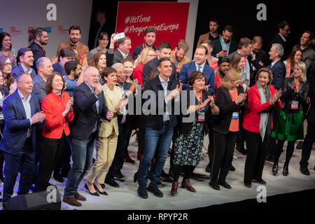 Madrid, Espagne. Feb 23, 2019. Le Parti Socialiste Européen (PSE) ont tenu le congrès de l'élection qui participera à la campagne de l'organisation des prochaines élections européennes le 26 mai sous le titre ''un nouveau contrat social pour l'Europe. Credit : Jésus Encarna SOPA/Images/ZUMA/Alamy Fil Live News Banque D'Images