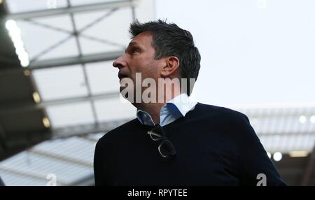 Mainz, Allemagne. Feb 23, 2019. firo : 23.02.2019 Football, Football : 1. Saison 2018/2019, Bundesliga FSV FSV FSV Mainz 05 - FC Schalke 04 S04 Manager, gestion, Christian Heidel, | Conditions de crédit dans le monde entier : dpa/Alamy Live News Banque D'Images