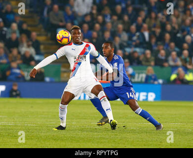 Leicester, Royaume-Uni. Feb 23, 2019. Le Crystal Palace Wilfried Zaha au cours de Premier League anglaise entre Leicester City et Crystal Palace à King Power stadium, Leicester, Angleterre le 23 février 2019. Action Crédit : Foto Sport/Alamy Live News Banque D'Images