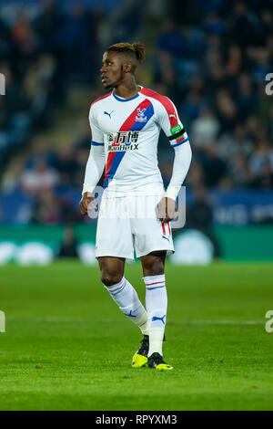 Leicester, Leicestershire, UK. 23 Feb 2019, Wilfried Zaha de Crystal Palace lors du premier match de championnat entre Leicester City et Crystal Palace à la King Power Stadium, Leicester le samedi 23 février 2019. (Crédit : Alan Hayward | MI News) Credit : MI News & Sport /Alamy Live News Banque D'Images