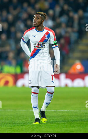 Leicester, Leicestershire, UK. 23 Feb 2019, Wilfried Zaha de Crystal Palace lors du premier match de championnat entre Leicester City et Crystal Palace à la King Power Stadium, Leicester le samedi 23 février 2019. (Crédit : Alan Hayward | MI News) Credit : MI News & Sport /Alamy Live News Banque D'Images