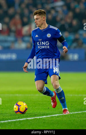 Leicester, Leicestershire, UK. Feb 23, 2019 Harvey Barnes de Leicester City au cours de la Premier League match entre Leicester City et Crystal Palace à la King Power Stadium, Leicester le samedi 23 février 2019. (Crédit : Alan Hayward | MI News) Credit : MI News & Sport /Alamy Live News Banque D'Images