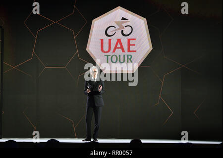 Foto LaPresse - Massimo Paolone 23 febbraio 2019 Abu Dhabi (Émirats arabes unis) Sport autour d' Eau 2019 - Louvre Abu Dhabi - Presentazione squadre LaPresse Photo - Massimo Paolone 23 Février, 2019 Abu Dhabi (Emirats Arabes Unis) Sport cyclisme Tour des EAU 2019 - Louvre Abu Dhabi - présentation des équipes Banque D'Images