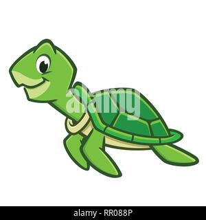 Tortue de Mer dessin animé Illustration de Vecteur