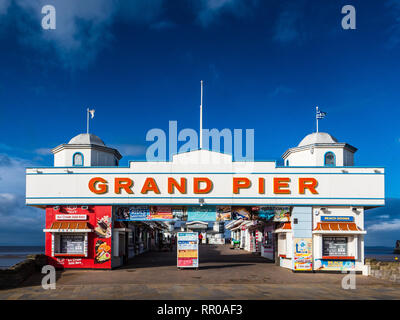 Grand Pier Weston-super-Mare - ouvert 1904 rénovation 2008 -10 à la suite d'un incendie. 366m de longueur. Banque D'Images