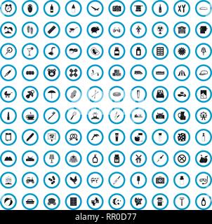 100 Santé de l'enfant, le style simple icons set Illustration de Vecteur