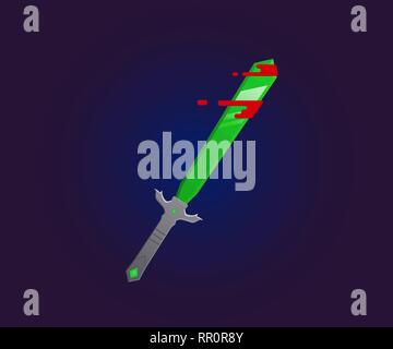 Icône de l'épée dans le style d'illustration vectorielle flate. Illustration de Vecteur