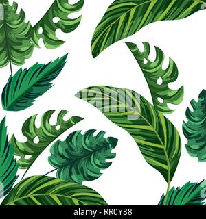 Feuilles nature cartoon Illustration de Vecteur