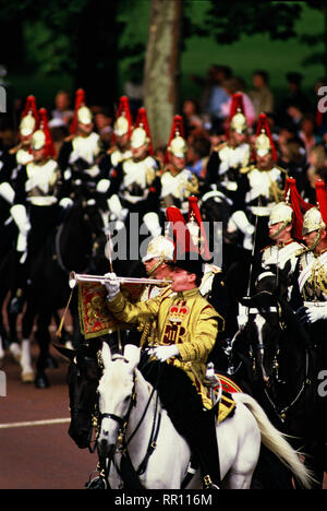 Le Royal Horse Guards à Londres, au Royaume-Uni en août 1986 Photo par Dennis Brack Banque D'Images