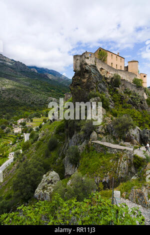 Eagle's Nest (Nid d'Aigle), la citadelle de Corte, Corse, France Banque D'Images