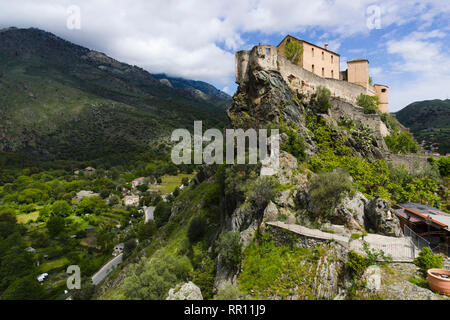 Eagle's Nest (Nid d'Aigle), la citadelle de Corte, Corse, France Banque D'Images