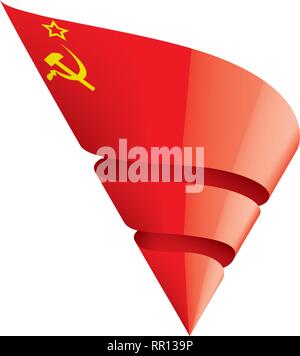 Le drapeau rouge de l'URSS. Vector illustration sur fond blanc Illustration de Vecteur