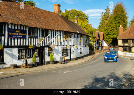 Le George & Dragon Public House, la rue, Ightham, Kent Banque D'Images