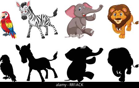 Ensemble d'animaux sauvages illustration Illustration de Vecteur