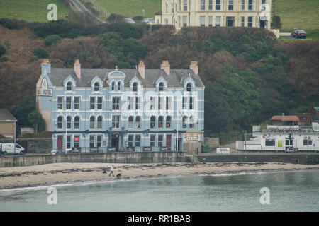 La vie dans l'île de Man de Port Erin Banque D'Images