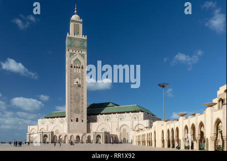 Mosquée et Minaret Hassan II, Casablanca, Maroc Banque D'Images