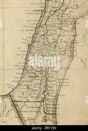 . Explorations botaniques et l'agriculture en Palestine. L'agriculture, la botanique. 10 PRODUITS AGRICOLES ET EXPLORATIONS BOTANIQUES EN PALESTINE. Les formations géologiques de la Palestine. Le plan géologique du Paléozoïque en Palestine est représenté dans l'extrême sud-est de granit et de gneiss ; par le secondaire formations. Fig. 2.-plan de la Palestine, montrant l'emplacement des villes et villages. apparaître dans l'extrême nord-est dans le Jurassique et le Crétacé est partout sous forme de grès, calcaire dur, et 180. Veuillez noter que ces images sont extraites de la page numérisée des images qui Banque D'Images