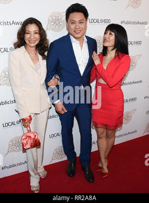 MICHELLE YEOH, Jon M. Chu et CONSTANCE WU assiste à la 56e Prix annuel ICG Publicist au Beverly Hilton Hotel à Beverly Hills, Californie. Feb 22, 2019. Credit : Billy/Bennight ZUMA Wire/Alamy Live News Banque D'Images