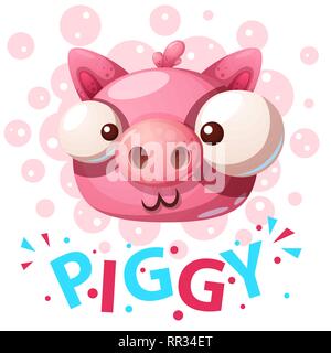 Cochon mignon - cartoon illustration. Illustration de Vecteur