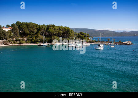 En face de la baie de la ville de Krk, île de Krk, Croatie, l'île de Krk, Kvarner Golfe, Mer Adriatique, Croatie Banque D'Images