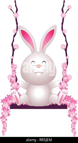 Lapin mignon cartoon Illustration de Vecteur