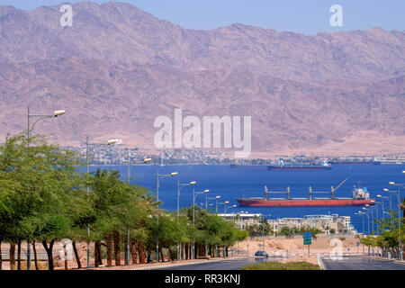 Vue panoramique de la Baie d'Eilat, Israël Banque D'Images