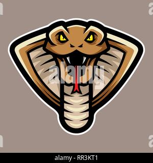 Cobra Snake Head Mascot Logo Illustration de Vecteur