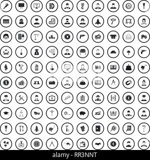 100 offres d'icons set, le style simple Illustration de Vecteur
