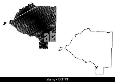 Municipalité de Anchorage (États-Unis villes, United States of America, USA) site vector illustration, scribble sketch Ville de anchorage map Illustration de Vecteur